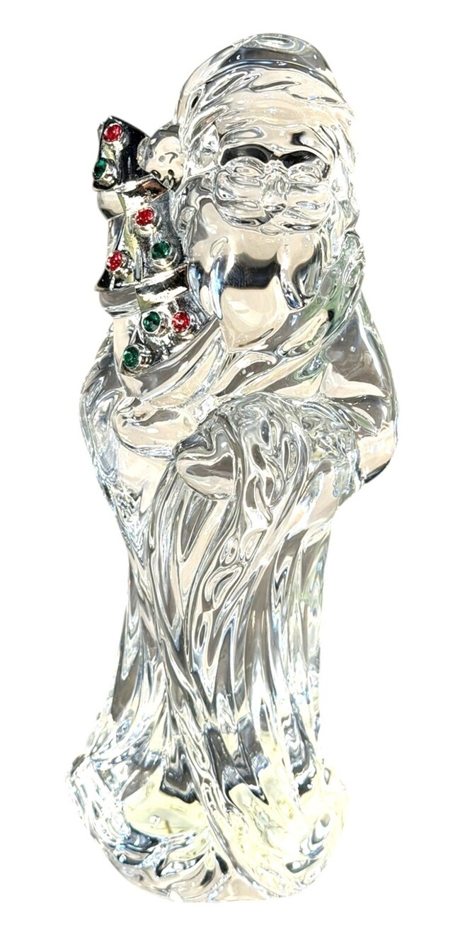 Lenox Pave Jewels Olde World Santa Crystal Figurine Germany 7" Box